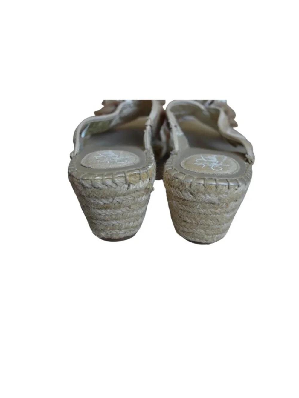 Life Stride Beige Espadrilles Flower Bloom Sandals Women's Size 8.5W Boho Summer